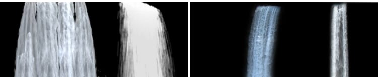 瀑布水流下落喷泉水花小溪河流山水MOV透明通道后期合成视频素材