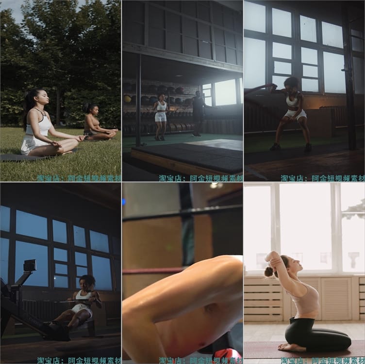 健身房运动锻炼燃脂人物训练户外跑步励志抖音短视频高清素材剪辑