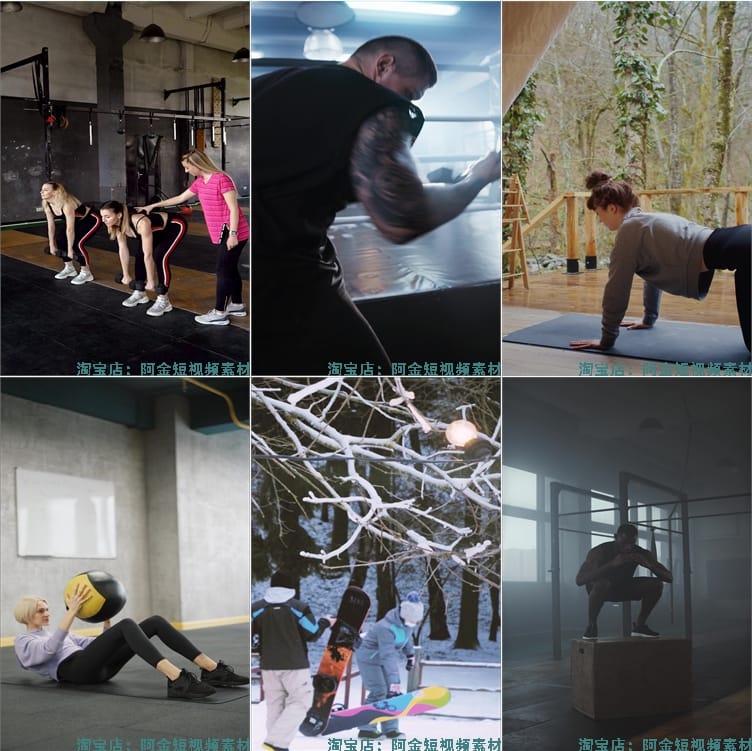 健身房运动锻炼燃脂人物训练户外跑步励志抖音短视频高清素材剪辑