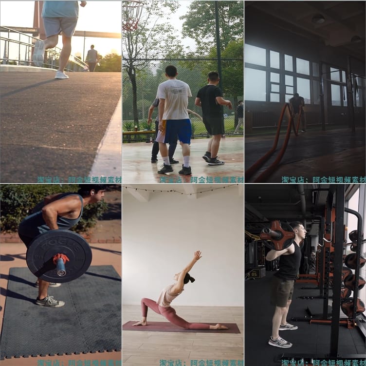 健身房运动锻炼燃脂人物训练户外跑步励志抖音短视频高清素材剪辑