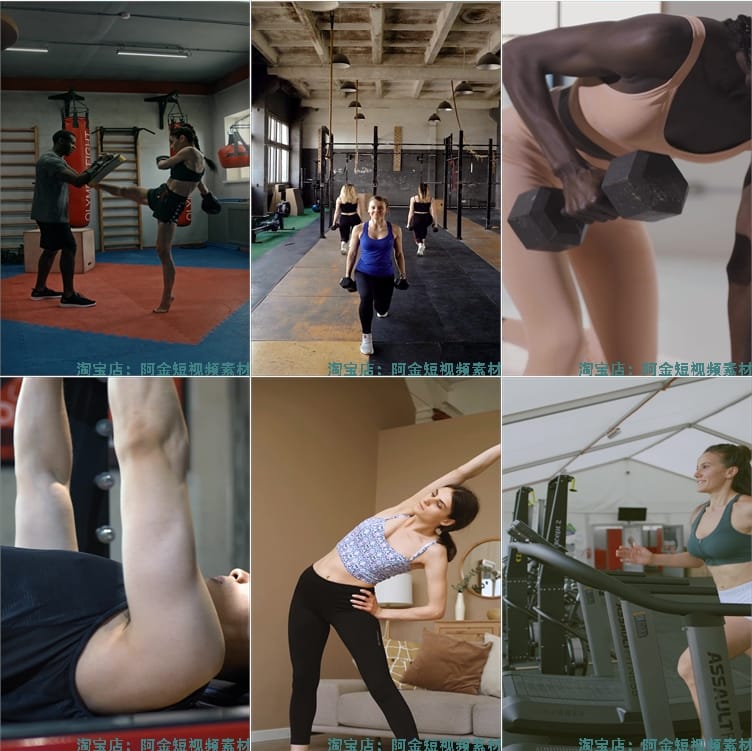健身房运动锻炼燃脂人物训练户外跑步励志抖音短视频高清素材剪辑