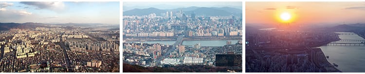 韩国首尔城市风光外国夜景车流建筑风光街道街景航拍延时视频素材