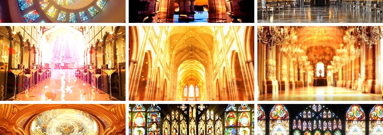 城堡宫殿教堂欧式英伦风梦幻婚礼舞台晚会LED大屏幕背景视频素材