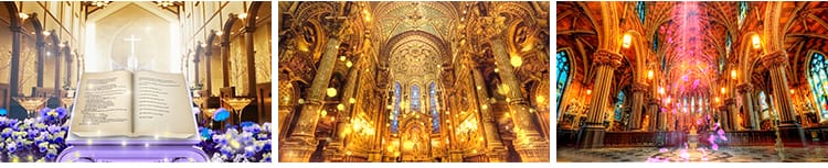 城堡宫殿教堂欧式英伦风梦幻婚礼舞台晚会LED大屏幕背景视频素材