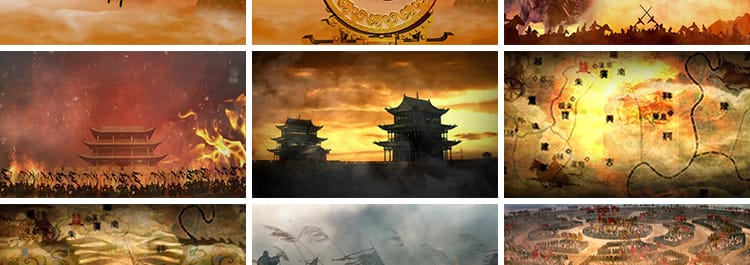 古代战争战场城楼精忠报国烽火狼烟千军万马LED屏幕背景视频素材