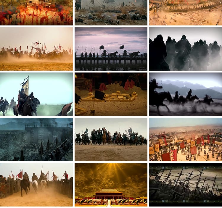 古代战争战场城楼精忠报国烽火狼烟千军万马LED屏幕背景视频素材