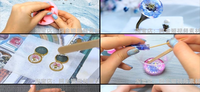 小饰品制作手工DIY高清横屏国外视频自媒体解压小说推文素材引流