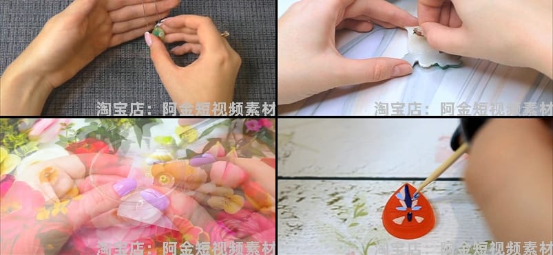 小饰品制作手工DIY高清横屏国外视频自媒体解压小说推文素材引流