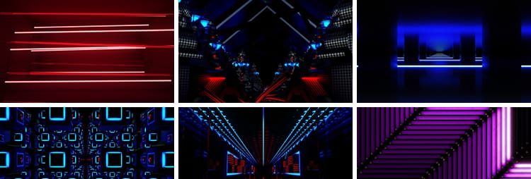 动感炫酷霓虹线条快闪烁灯光线直播舞台LED大屏幕背景VJ视频素材