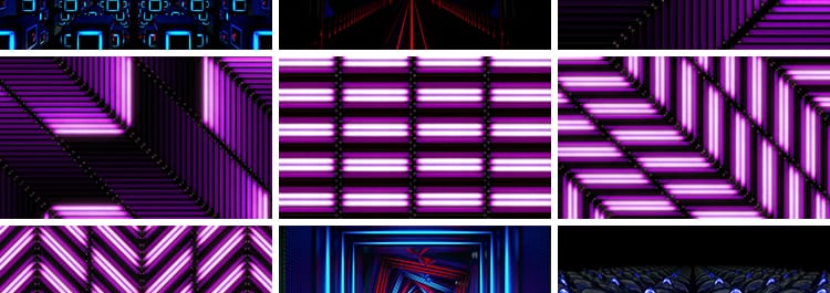 动感炫酷霓虹线条快闪烁灯光线直播舞台LED大屏幕背景VJ视频素材