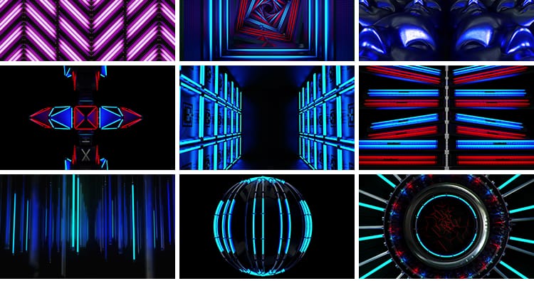 动感炫酷霓虹线条快闪烁灯光线直播舞台LED大屏幕背景VJ视频素材