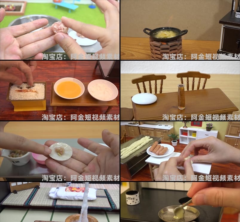 迷你厨房美食制作小说推文素材国外解压横屏自媒体高清短视频创意