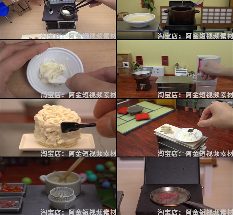 迷你厨房美食制作小说推文素材国外解压横屏自媒体高清短视频创意