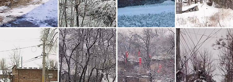 竖版竖屏乡村冬季冬天雪景下雪农村怀旧唯美治愈系抖音短视频素材