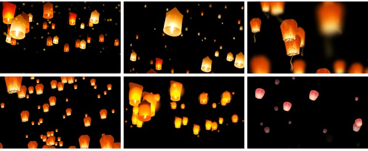 许愿等升空上升飘动祈福许愿灯笼Alpha透明通道ae_pr合成视频素材