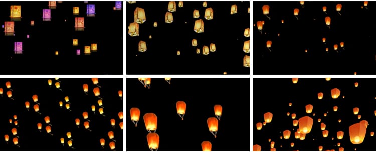 许愿等升空上升飘动祈福许愿灯笼Alpha透明通道ae_pr合成视频素材