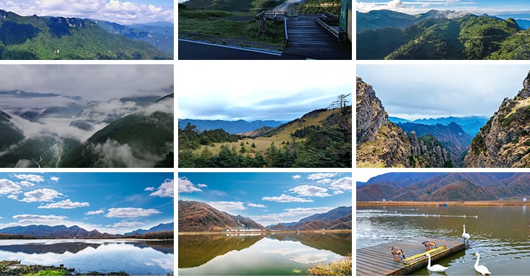 4K湖北神农架大九湖风景色延时瀑布冬季云雾云海自然风光视频素材