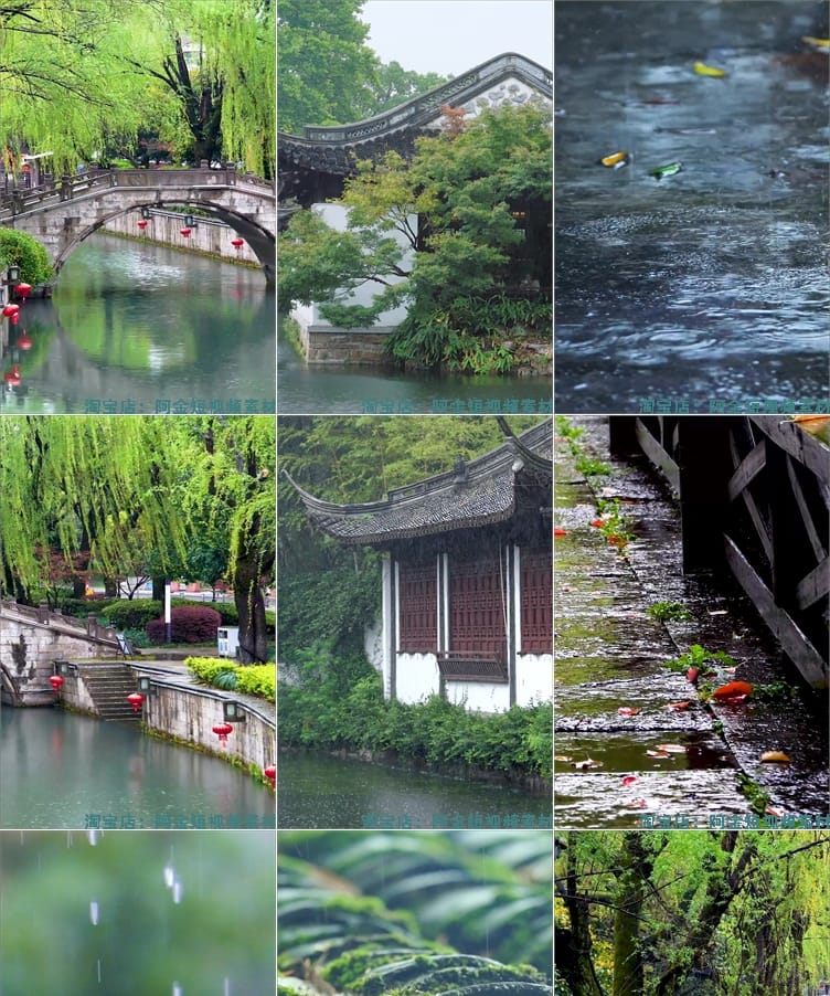 竖屏雨天雨景雨滴风景素材高清氛围感自然唯美意境短视频背景剪辑