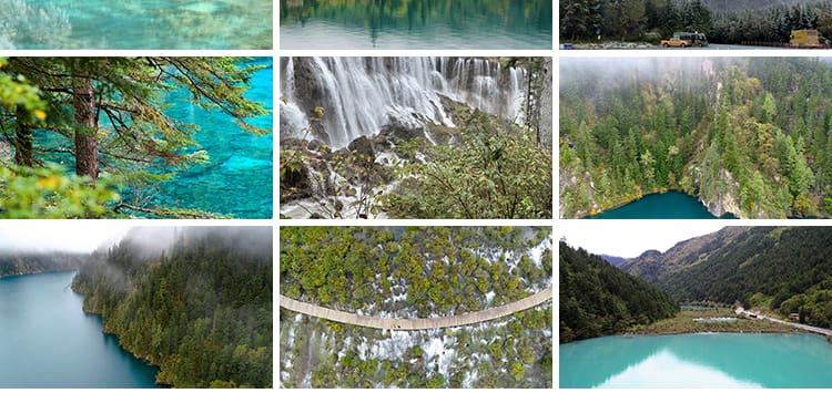 九寨沟高清风景点旅游景区五彩池山河瀑布航拍实拍风光短视频素材