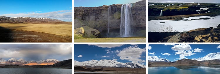 新疆公格尔雪峰山岩瀑布河流草原草地自然风光旅游风景点视频素材