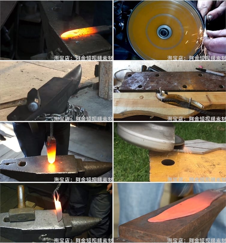 铁匠打铁铸造手艺手工diy高清横屏国外解压视频小说推文素材引流