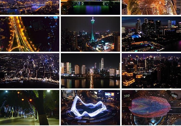 城市夜景街情感伤建筑航拍夜晚人流车街头人物街拍延时短视频素材