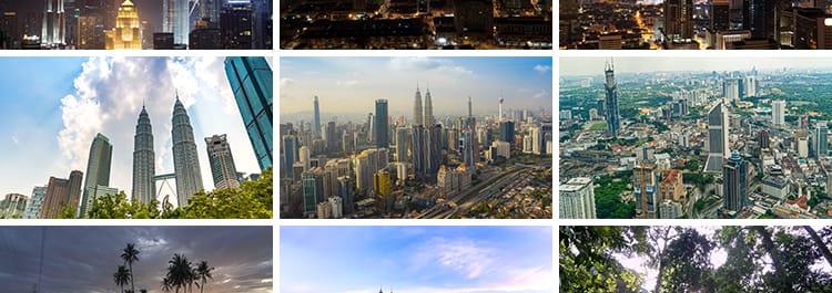 马来西亚城市风光地标风景航拍建筑双子塔CBD夜景高清短视频素材