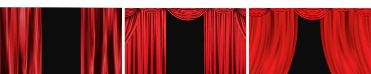 喜庆红色幕布帘子开关拉开帷幕舞台开场转场MOV透明通道视频素材