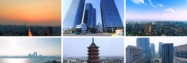 苏州城市建筑园林风景点旅游东方之门航拍延时CBD夜景短视频素材