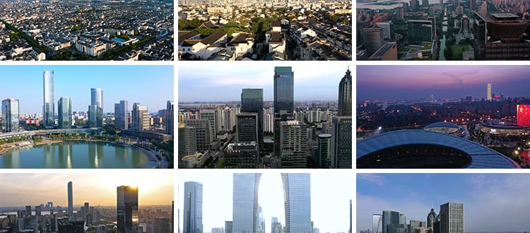 苏州城市建筑园林风景点旅游东方之门航拍延时CBD夜景短视频素材