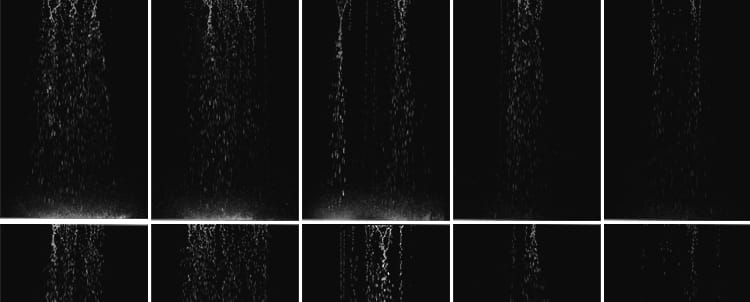 水流水花瀑布雨水帘屋顶屋檐排水沟后期MOV合成透明通道视频素材