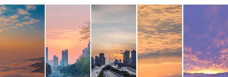 竖屏竖版天空延时蓝天白云流动变幻时光流逝夕阳云朵空境视频素材