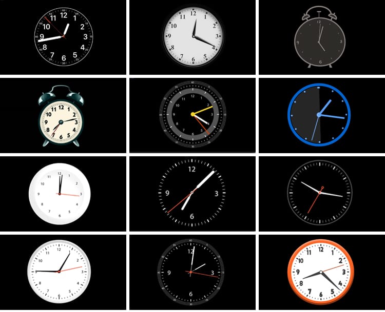 时钟钟表闹钟时针转动走动时间流逝透明底通道ae_pr动画视频素材