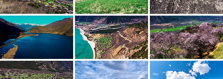 西藏林芝风光桃花节波密桃花沟藏族村落风景旅游景点高清视频素材