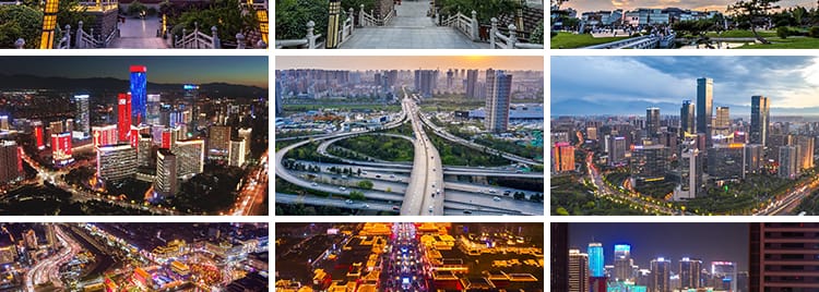 西安实拍航拍建筑cbd日转夜延时城市夜景大唐不夜城景点视频素材