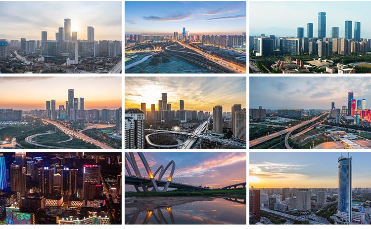 西安实拍航拍建筑cbd日转夜延时城市夜景大唐不夜城景点视频素材