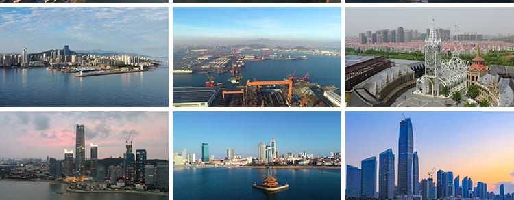 山东青岛城市建筑风光CBD夜景栈桥旅游五四广场地标航拍视频素材