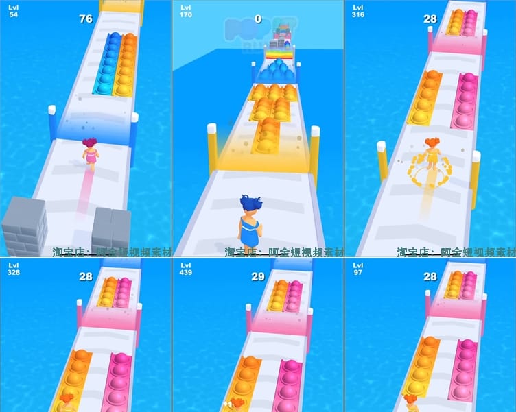 竖屏小妞地铁跑酷小游戏国外高清解压小说推文素材无水印视频引流