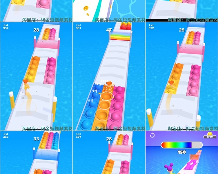 竖屏小妞地铁跑酷小游戏国外高清解压小说推文素材无水印视频引流