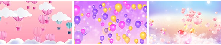 可爱卡通气球多彩儿童节日婚礼生日宴会舞台led屏幕背景视频素材