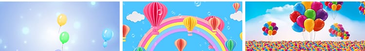 可爱卡通气球多彩儿童节日婚礼生日宴会舞台led屏幕背景视频素材