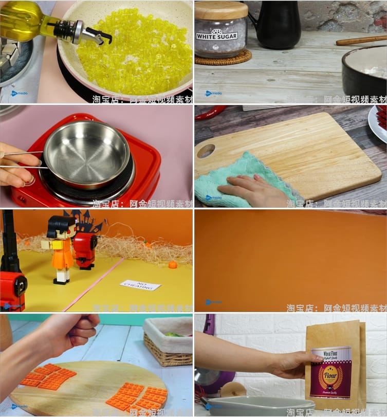 乐高煮饭定格动画积木自媒体国外高清解压视频小说推文素材引流