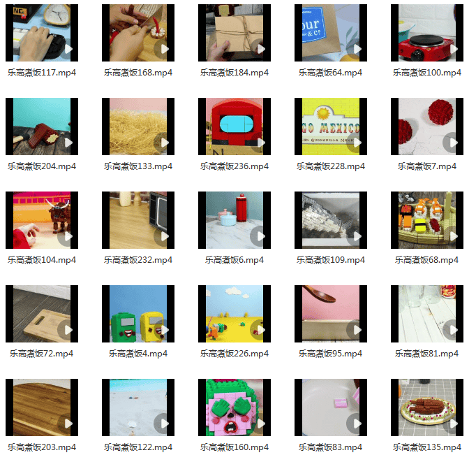 乐高煮饭定格动画积木自媒体国外高清解压视频小说推文素材引流