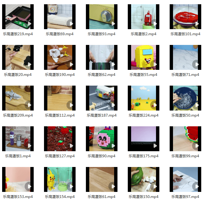 乐高煮饭定格动画积木自媒体国外高清解压视频小说推文素材引流