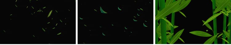 竹叶飘落竹子竹林绿色叶子落叶树叶散落MOV透明通道pr_ae视频素材