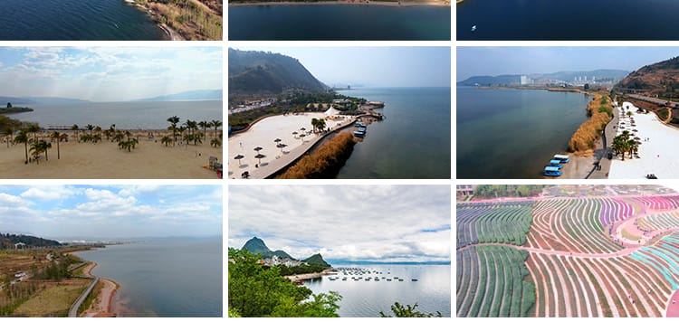 云南澄江抚仙湖环海玉溪江川区旅游景点湖泊自然风景实拍视频素材