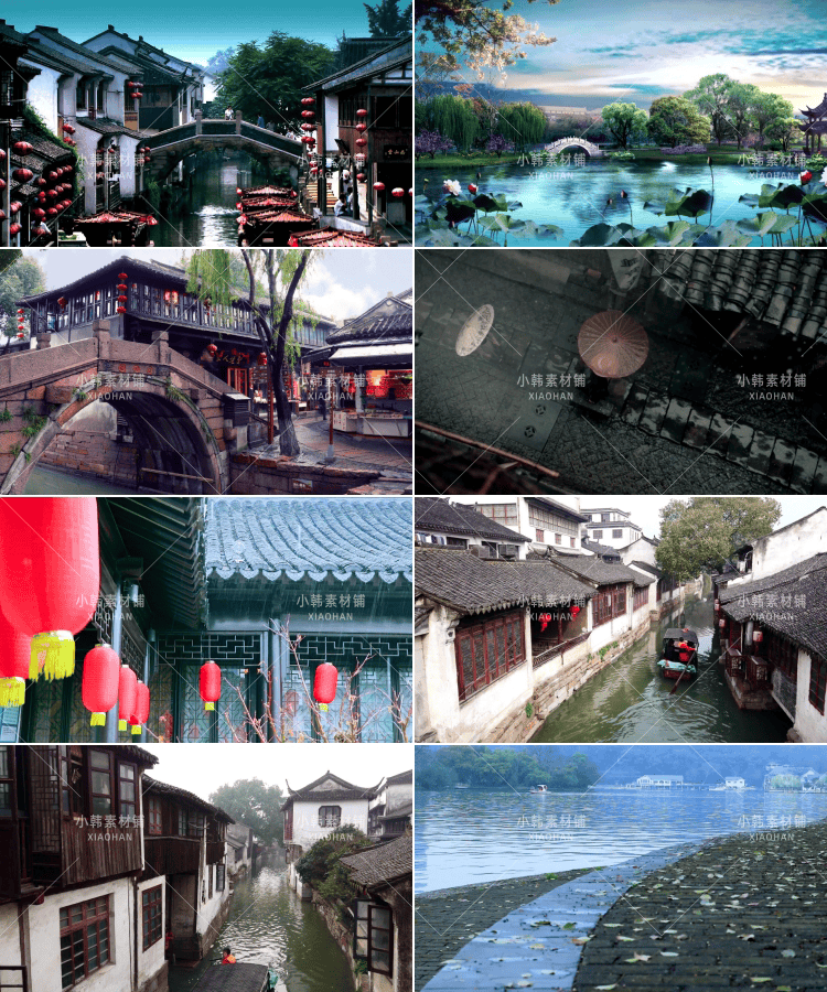 江南水乡风景横版高清抖音自媒体pr剪辑背景视频素材