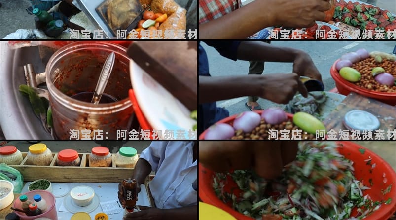 孟加拉街头小吃美食国外横屏高清解压小说推文素材无水印视频引流