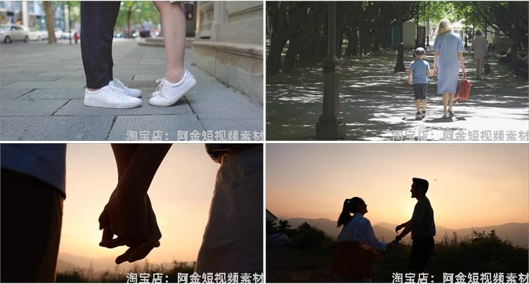 牵手拥抱情感亲吻恋爱亲情家人拉手离别重聚抖音视频高清素材剪辑