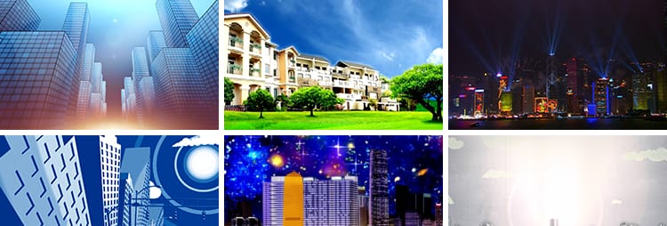 城市街道夜景卡通高楼大厦建筑演出舞台LED屏幕背景动态视频素材